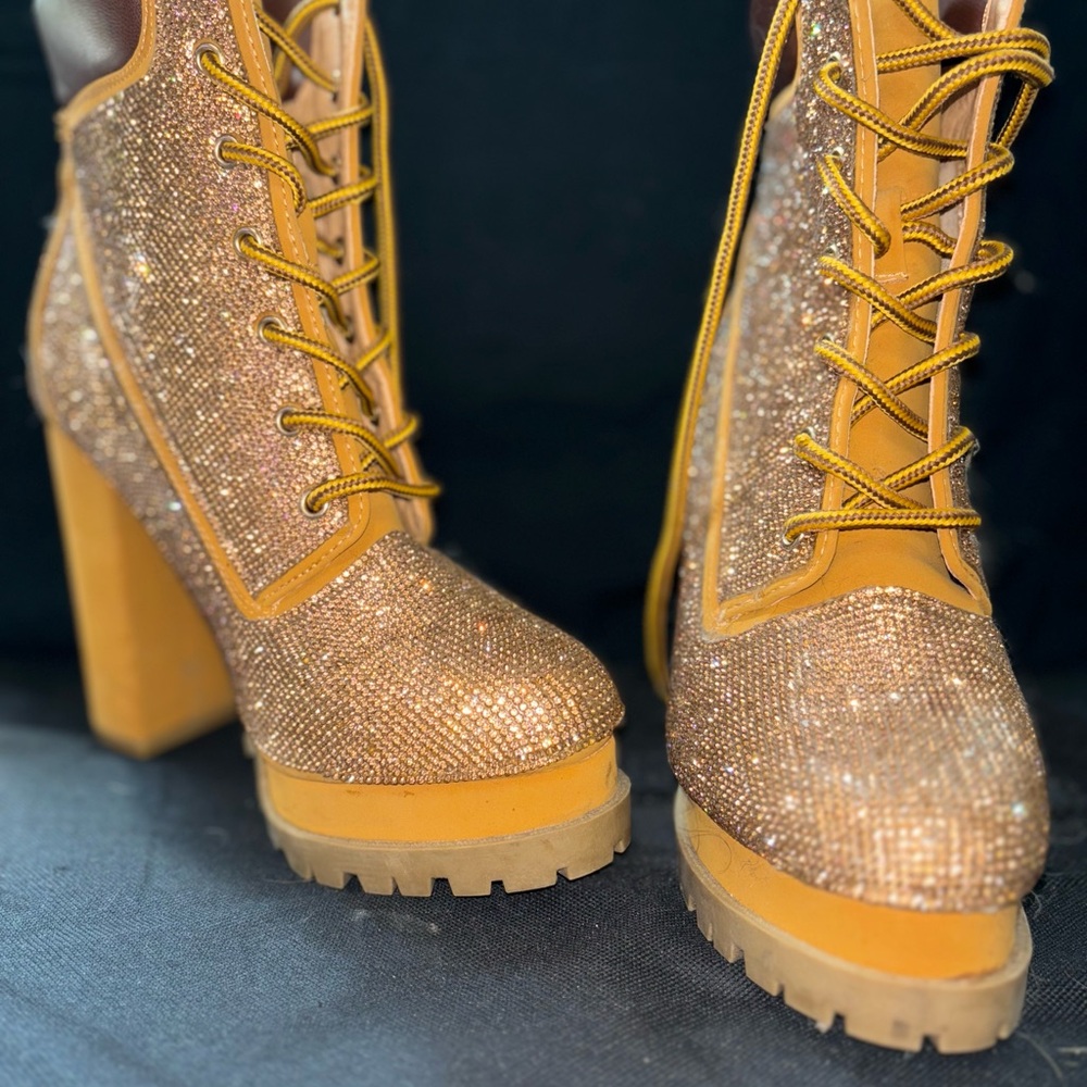 Sparkly heeled boots